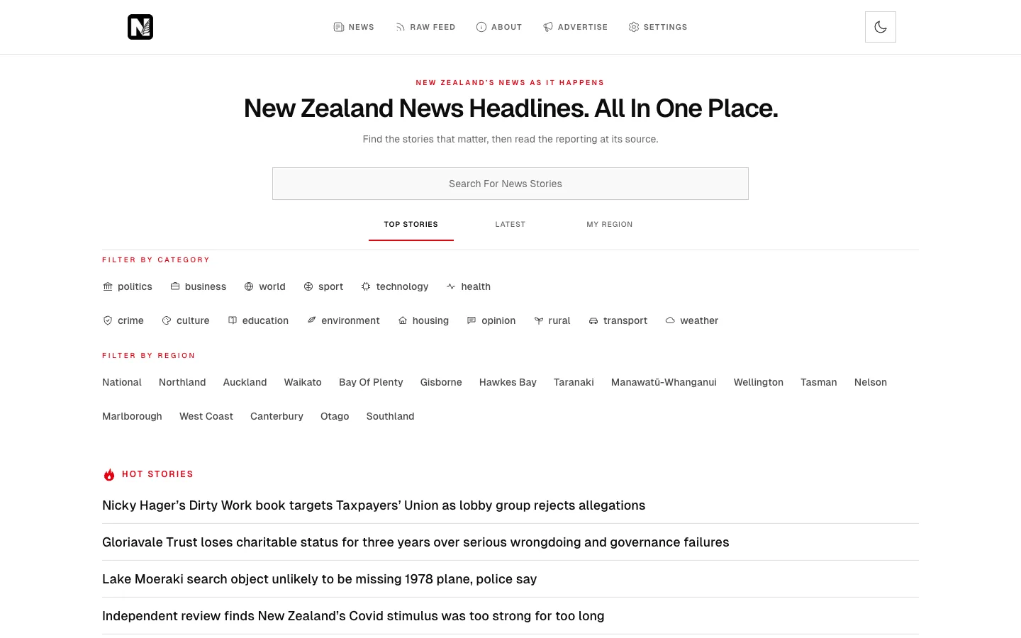 Screenshot of the Newsibly homepage and news feed.